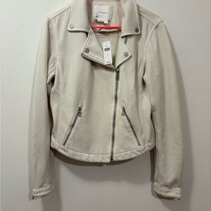 Anthropologie Moto Cream Jacket Small NWT